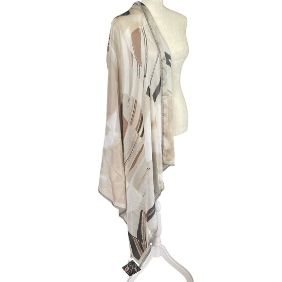 Collectioneighteen Nordstrom silver mink one size scarf wrap shawl square 35.5" - Picture 1 of 8